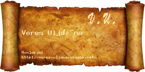 Veres Uljána névjegykártya